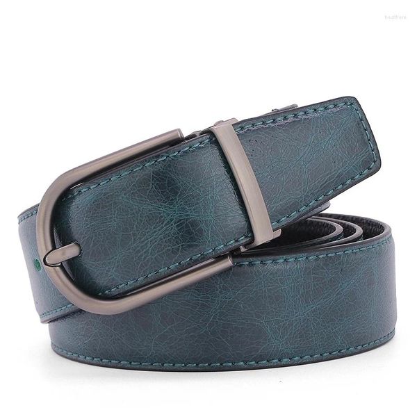 Cintos de alta qualidade pino fivela verde designer homens couro genuíno preto casual cowskin jeans masculino ceinture homme