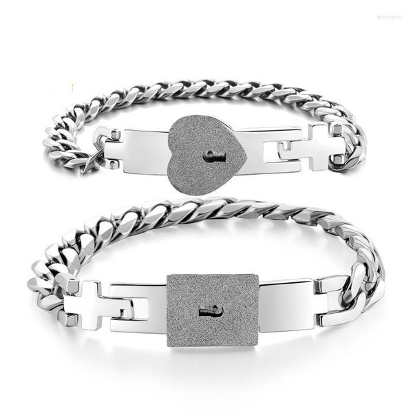 Bracelets de charme Pulseira de aço inoxidável Pulseira de casal de aço masculino e feminino pêssego de pêssego de bocas de pulseiras doces doces