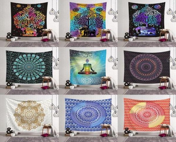 Polyester-Wandteppiche, Bohemian-Mandala-Strand-Wandteppich, Hippie-Überwurf, Yoga-Matte, Handtuch, Elefant, Pfau, Schal, Badetuch, 150 x 130 cm, LXL663793569