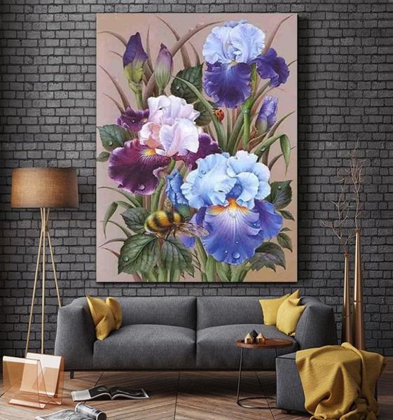 Imagens para colorir DIY por números com flores desenho pintura em relevo por números emoldurados Home2606228