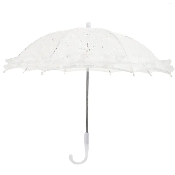 Regenschirme Spitze Regenschirm Retro Dekor Weiß Transparent Sonnenschirm Vintage Mädchen Fräulein Für Frauen