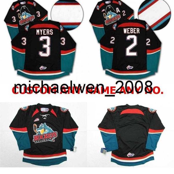 Weng Mens Womens Kids WHL Kelowna Rockets 2 Shea Weber 3 Myers Bordado Personalizado Qualquer Nome No.