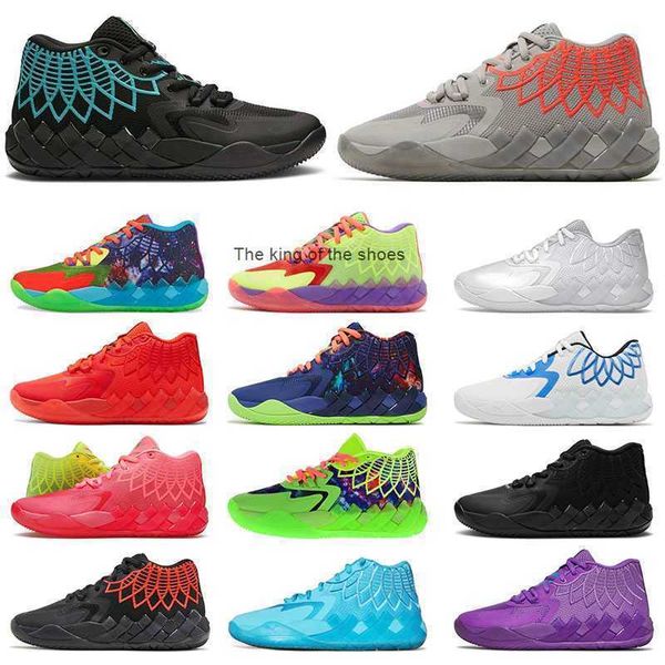 MB01OG Scarpe a rotelle Sconto del marchio Scarpe da ballo Lamelo MB 01 Rick And Morty Scarpe da pallacanestro da uomo Queen City Rock Ridge Rosso Buzz Viola Bianco Argento