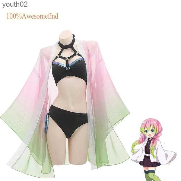 Anime kostümleri Japonya anime kanroji mitsuri cosplay compe kadınlar seksi mayo mayo bikini bornozlar haori zln231111