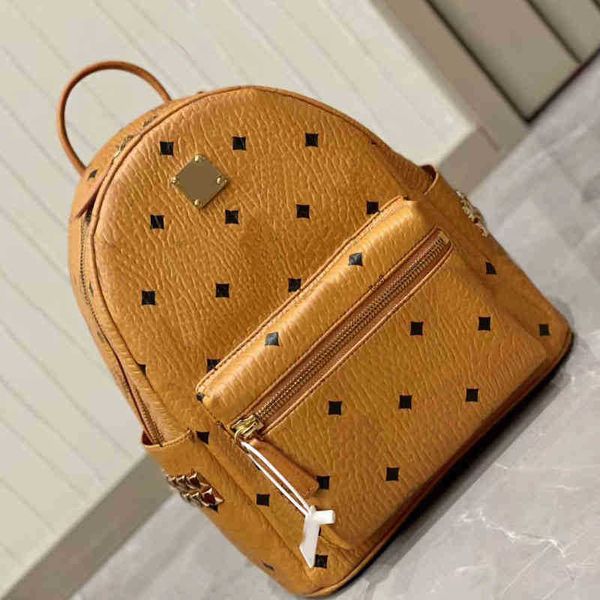 MM 5 Tamanhos Rivet Designer Mochila Bolsa Feminina Designer Mochila Couro Estampa Clássica Bolsa Luxo Mochila Grande Capacidade Mochila Multifuncional Mochila Escolar 220905