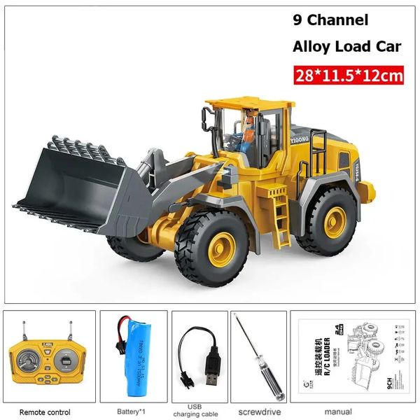 ElectricRC Auto Kinder 24G Fernbedienung Bagger RC Modell Auto Spielzeug Muldenkipper Bulldozer Engineering Fahrzeug Weihnachten Geburtstag Geschenke 231110