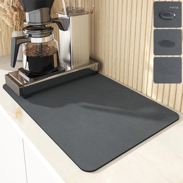 Tappetini da tavolo Super assorbente antiscivolo Piatto da caffè Grande tappetino drenante da cucina Asciugatura rapida Strumento per tampone di scarico per bagno