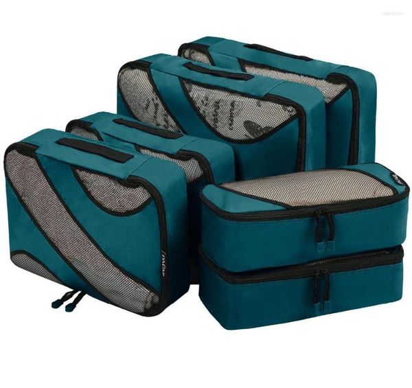 Borsoni Bagail 6 Set Packing Cubes 3 Varie dimensioni Organizer per bagagli da viaggio Borsa