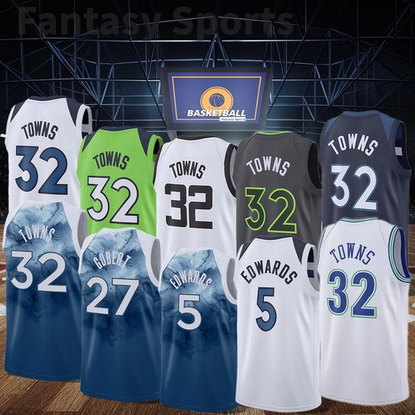 Özel Basketbol Reid Towns Jersey Kyle Anderson Troy Brown Jr Anthony Edwards Mike Conley Naz Reid Minott Erkekler Çocuklar Dikişli Formalar S-XXXL