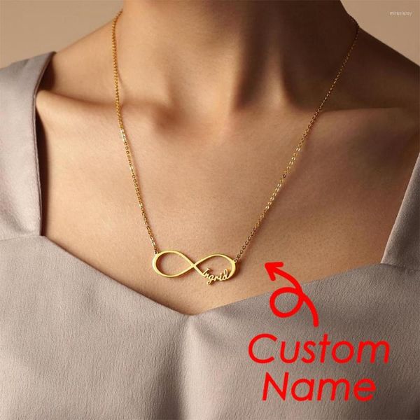 Anhänger Halsketten Personalisierte Namenskette Personalisierter Buchstabe Edelstahl Choker Unendlichkeit Namensschild Geschenk Tropfen