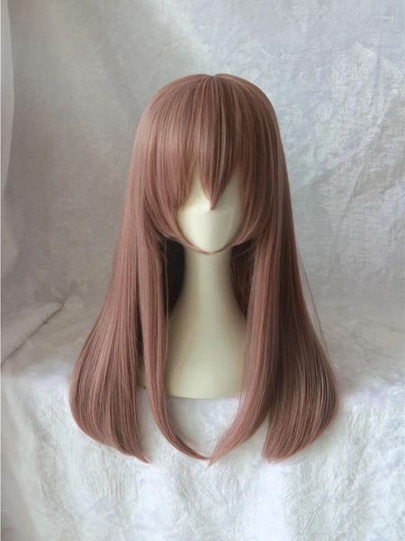 Parti Malzemeleri Anime Koe no Katachi Nishimiya Shouko Kadın Cosplay Wig Prop Düz Koyu Pembe Saç Kostümleri