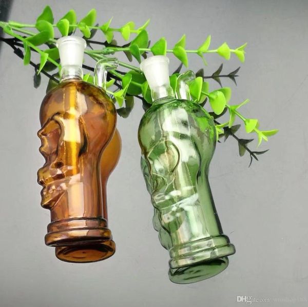 Новая курящая труба мини -кальян стеклянные бонги красочные металлические формы цветной скелетной стеклянная вода бутылка дымовая бутылка