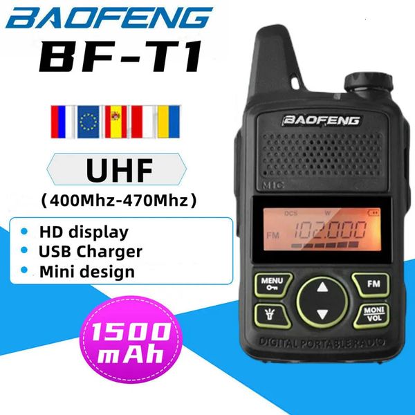 Andere Sportartikel Baofeng BFT1 Talkie Walkie 2-Wege-Radio UHF 400470 MHz BF T1 Mini Walkietalkie Handheld Tragbare drahtlose Gegensprechanlage 231110