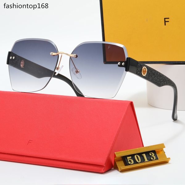 Tasarımcı Güneş Gözlüğü Adam Pembe Lüks Gözlükler Erkekler Polarize Güneş Gözlüğü Polaroid Yetişkin Lüks Çerçevesiz UV400 FF Mektup Kadın Gözlük Gözlük