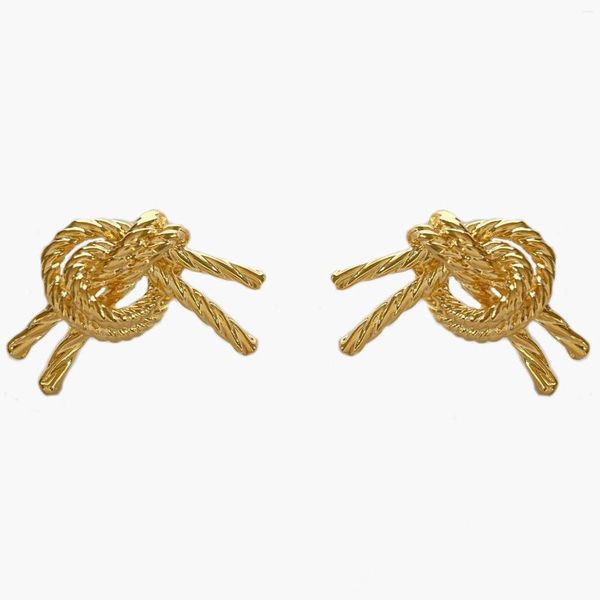 Orecchini a bottone Peri'sbox Gioielli in ottone Fashion Chic Oro argento placcato Twist Knot Per le donne Corda geometrica Orecchini in metallo Regali