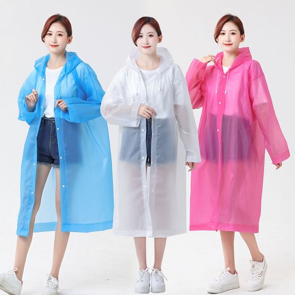 Mulheres por atacado homem capa de chuva espessada roupas impermeáveis ​​para adultos acampamentos de adultos reutilizáveis ​​Poncho Rainwear Hot Eva Rain Coast