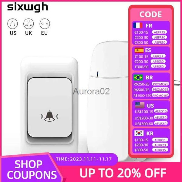 Campanello per esterno Campanello senza fili impermeabile Kit carillon per casa 300M Telecomando EU UK US Plug Home Remote Welcome My Melody Campanello per porta YQ231111