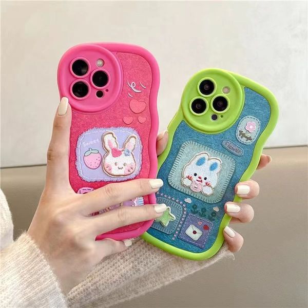 Дизайнерский силиконовый телефон Case Care Cartoon Little Bunny iPhone 14 11 12 13 Pro Max 12 13 Plus X XS XR XSMAX Fall Protective Case