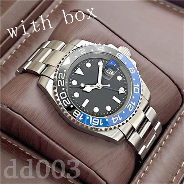 Otomatik İzleme 2813 Mens Lüks Business Waterprose Ofis Trendy Gümüş Altın Kaplama Geniş Orologio Aydınlık Seramik Tasarımcı Saatler Zdr Bezel SB001 C23