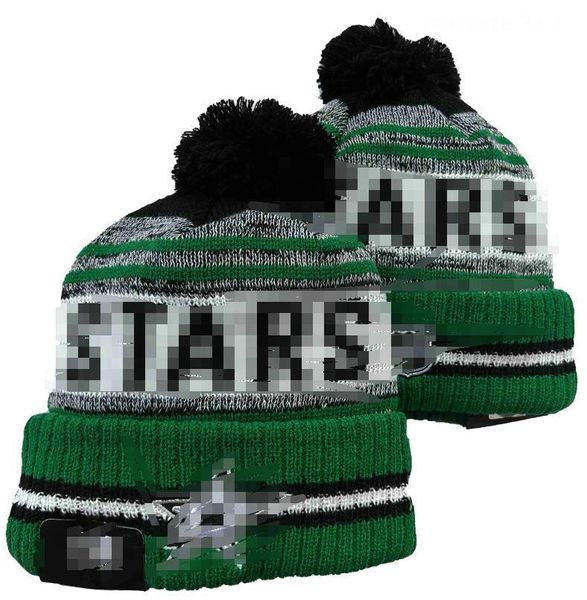 Bonés masculinos Stars Beanies Calgary Beanie Hats Todas as 32 equipes de malha com punhos Pom listrado lateral lã quente EUA College Sport Knit Hat Hockey Cap para mulheres A1