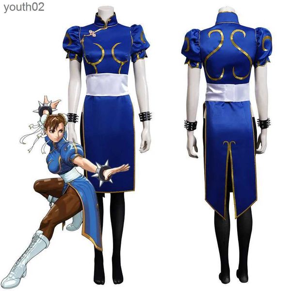 Anime Kostüme Chun Li Cosplay Come Anime Spiel Cosplay Come Kleid Outfit Frauen Feamle Damen Halloween Party Rollenspiel Kleidung SF ZLN231111