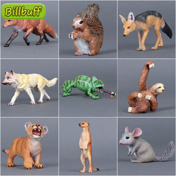 Action-Spielzeugfiguren Simulierte Tierwelt Zoo Wolf Affe Farbwechsel Drache Pfanne Urwald Eichhörnchen Qinqila Esel Faultier Modell Digital Eon 230410