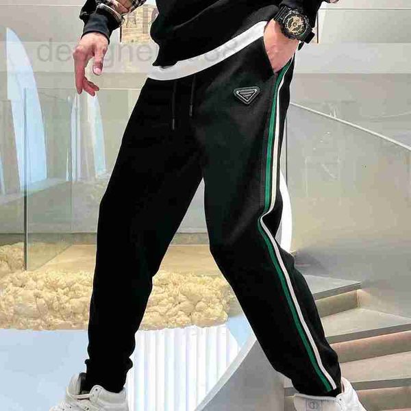 Мужские брюки, дизайнерские осенние новые стильные повседневные мужские брюки-карандаш с металлическим треугольным логотипом IOZ7