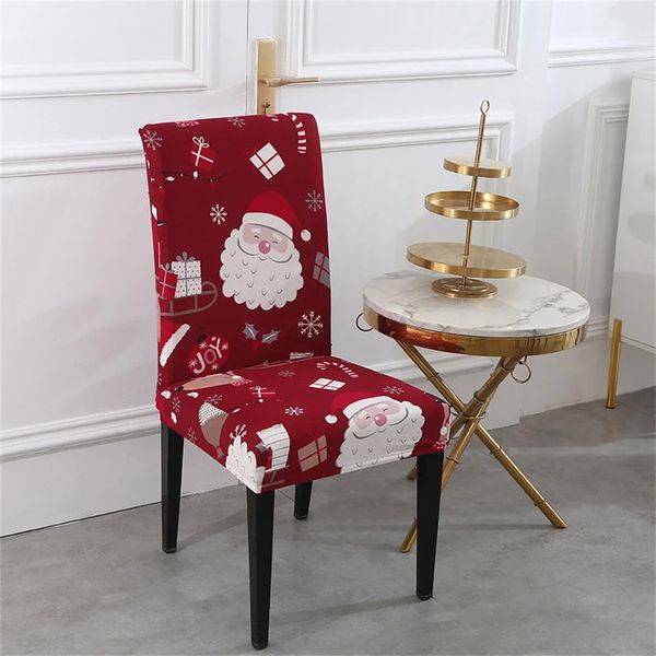 Capas de cadeira Golden Elk Restaurante elástico árvore de Natal presente capa de cadeira adequada para decoração de capa de cadeira de casa 231110
