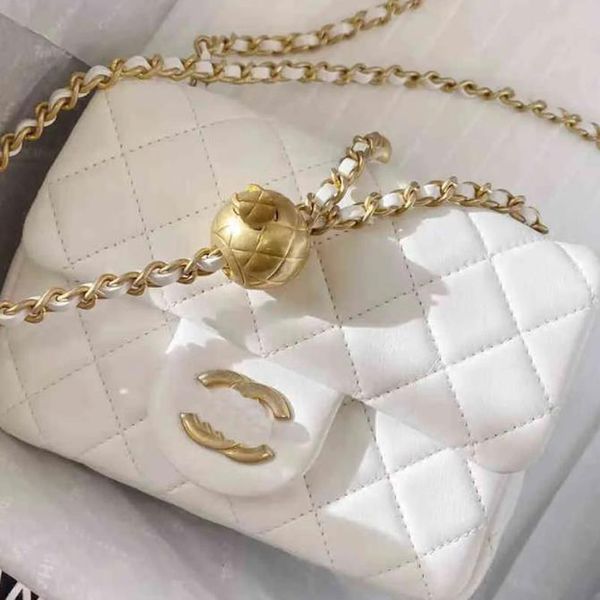 Borse a tracolla da donna Pelle di pecora Piccola catena a sfera Borse firmate Borsa a tracolla Lettere Golden Bead Square Fat One Shoulder Messenger 2304103