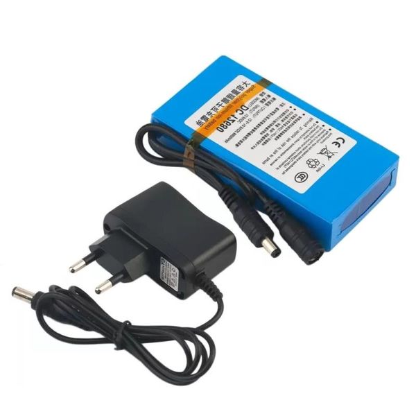 Dojgv DC 12V Batterie 6800MAH Super Kapazität wiederaufladbare Li-Ion Batterie mit EU/US Stecker Ersatz Power für CCTV Kamera