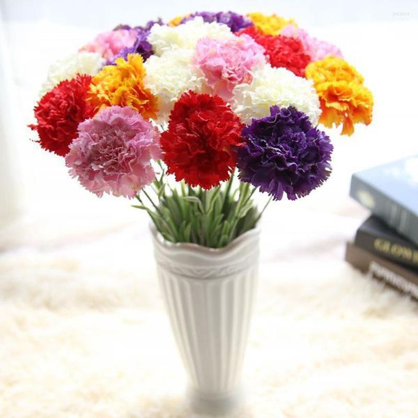 Flores decorativas em vasos de cravos artificiais de casamentos flora