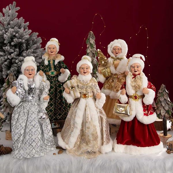 Decorazioni natalizie 45 cm Bambole di Babbo Natale Nonna Pendenti di Natale 2023 Buon albero di Natale Decor per la casa Bambini Naviidad Presenta Regali Noel NatalL231111