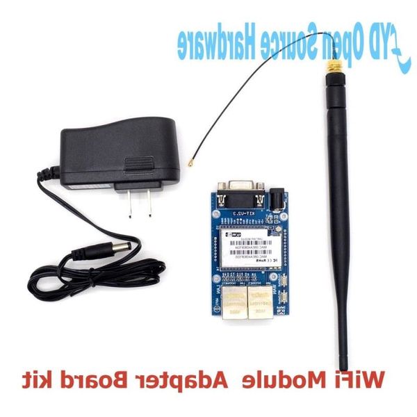 Freeshipping 1set HLK-RM04 RM04 Uart Serial Port zu Ethernet WiFi Wireless-Modul mit Adapter Board Development Kit Bqjxp