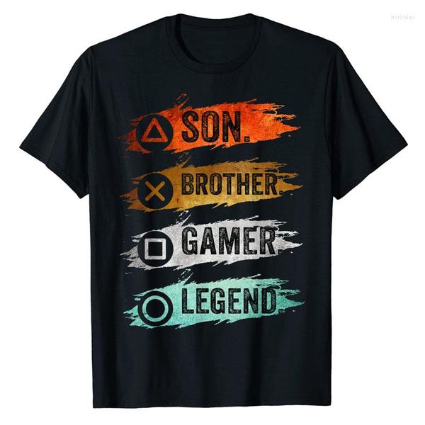 T-shirt da uomo Regali di gioco per ragazzi adolescenti T-shirt da giocatore di 8-16 anni Video Game Lover Graphic Tee Top Lettere stampate Streetwear