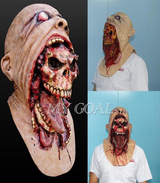 Halloween Latex Maschera insanguinata Zombie Face Melting Walking Dead Horror Costume Party Prop4081065