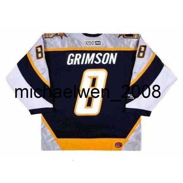 Weng Mens Women Youth Custom Stu Grimson 2001 CCM Turn Back Back Hockey Jersey вратарь вырезал высшее качество любое имя любое число