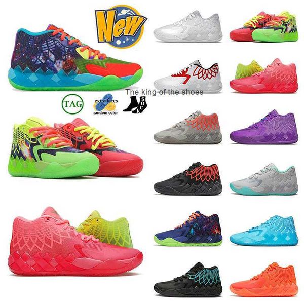 Mbhotting satan lamelo top Mb.01 Basketbol Ayakkabı Buzz City Black Blast Beyaz Kırmızı Rick ve Morty Mor Kedi Galaxy Bayan Erkekler Sneakers Trainers Boyut