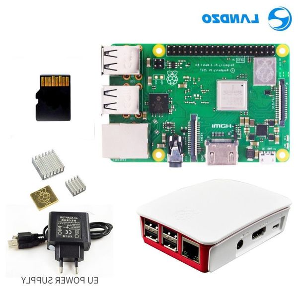 Бесплатная доставка Raspberry Pi 3 B Plus Starter Kit 16 G Оригинальный чехол 5 В/25 А Блок питания ЕС с кабелем Радиатор Jirib