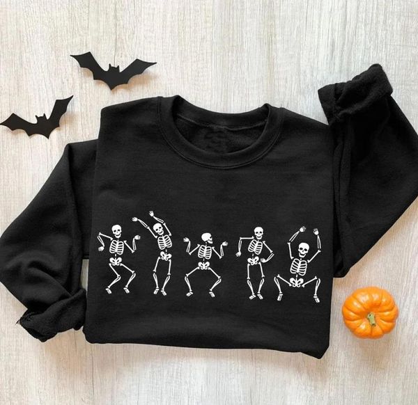 Colegadas femininas Cinco Selto de Sorto de Singeon de Halloween Sorto Fundoso Moda Fashion Roupa Estética de Roupa Casual Jumper Fit Pullovers