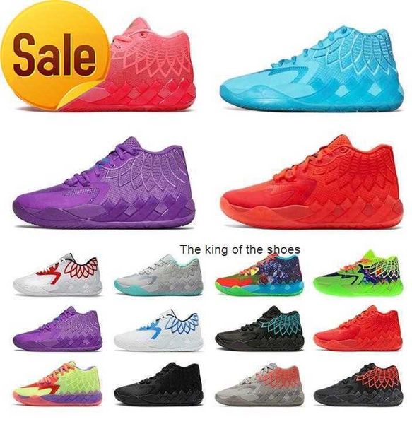 2023MB.01 ShoesMbs Sapatos de corrida Novos sapatos de bola Lamelo Rick e Morty MB 01 Mens sapatos casuais Queen City Rock Ridge Red, não daqui Triple Black UNC White