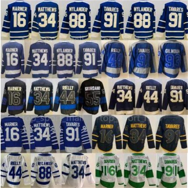 2024 Auston Matthews Trikots John Tavares Mitchell Marner William Nylander Morgan Rielly Blue Arenas Reverse Retro Heritage Classic Alternate Reversible Schwarz