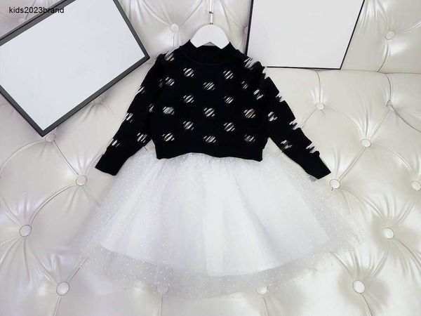 Nuove ragazze vestono tute firmate per bambini autunno baby partydress taglia 110-160 Hot Diamond maglione e gonna di pizzo Nov10