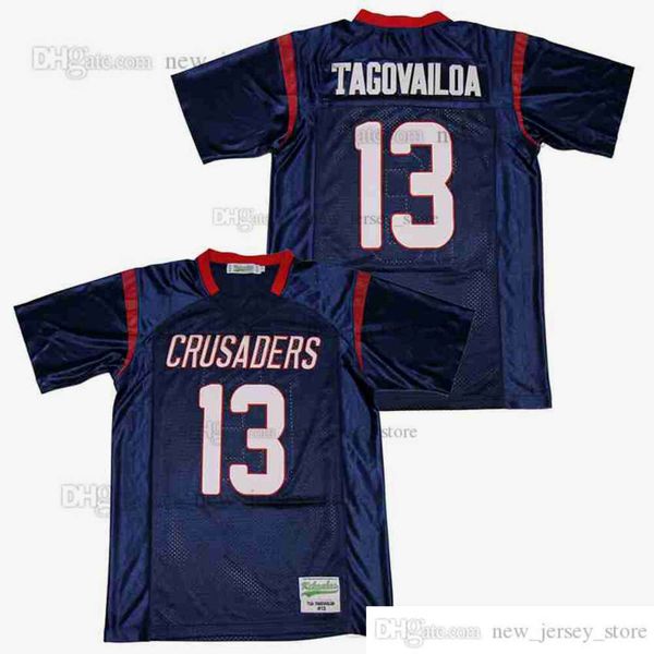 DIY Design Retro Film Tua Tagovailoa #13 HIGH SCHOOL Jersey Individuell genähte College-Football-Trikots