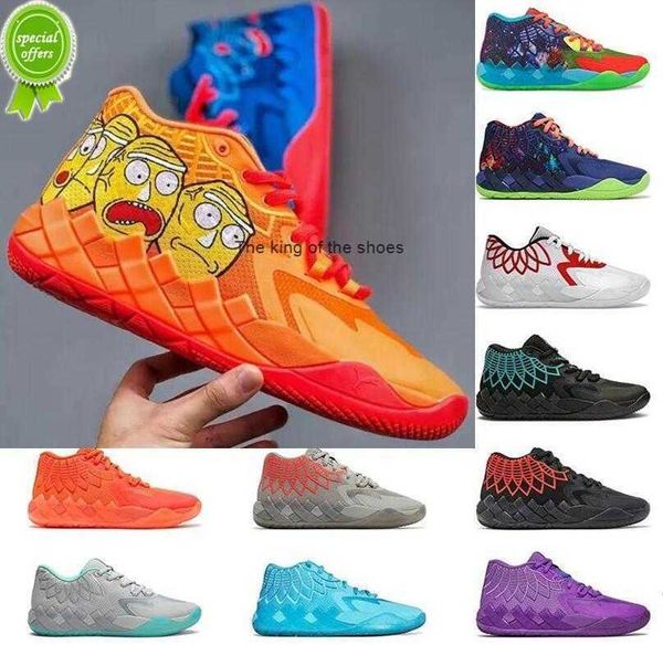 MB01LOW Scarpe da pallacanestro Rock Ridge LaMelo Ball MB.01 Scarpe da pallacanestro Uomo Donna Be You Rick e Modi Queen City Purple Cat Buzz City Bianco Argento