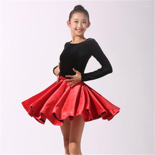 Stage Wear 2023 Girls Latin Dress Ballroom Dance Abiti per bambini Samba Salsa Costumi Dancing Top Skirt Garment