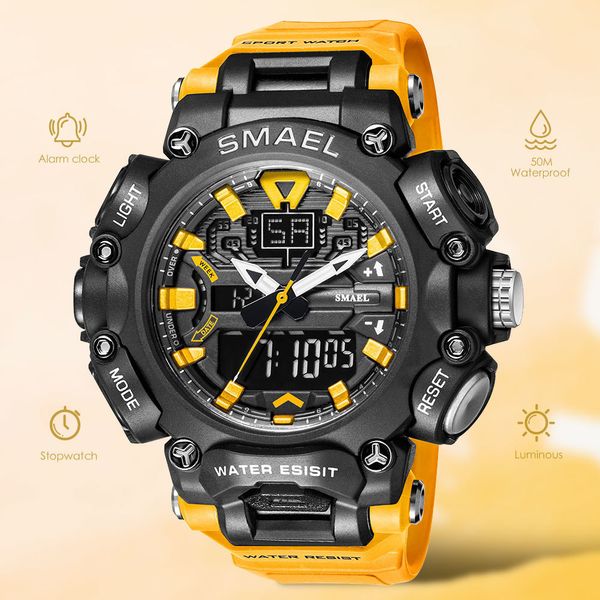 Наручительные часы Smael Dual Time Led Digital Watch для мужчин.