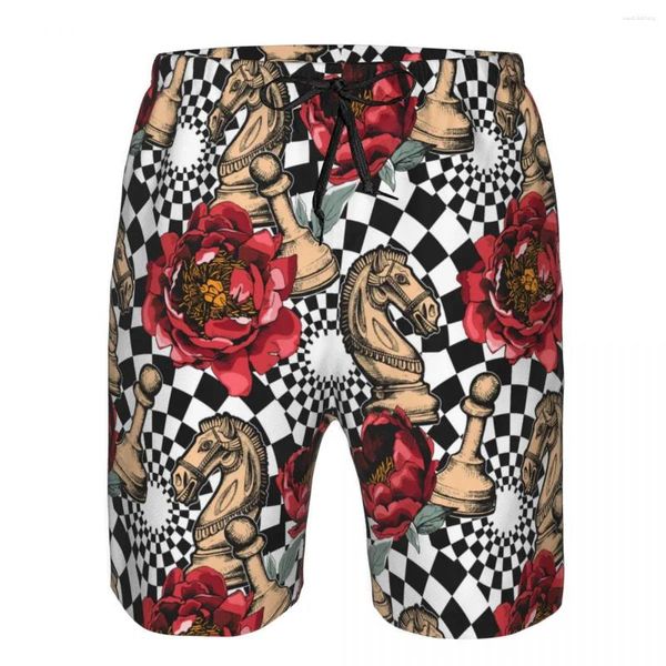 Shorts masculinos swimwear mens nadar praia troncos de natação para homem floral e xadrez maiô prancha de surf terno de banho