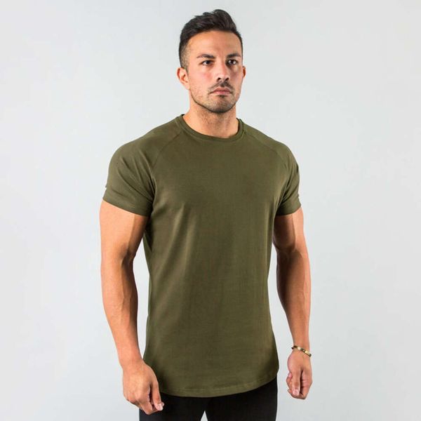 Homens camisetas Elegante Plain Tops Fitness Mens Camiseta Manga Curta Muscle Joggers Bodybuilding Tshirt Masculino Ginásio Roupas Slim Fit Tee 23fallow