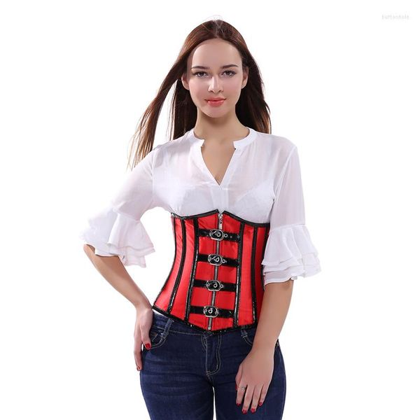 Bustiers Corsets Готический красный черный верхний, корсет Женщины Стальная костер Тренер по талии шейпер -шейпер сексуальный нижний нижнее белье Cincher