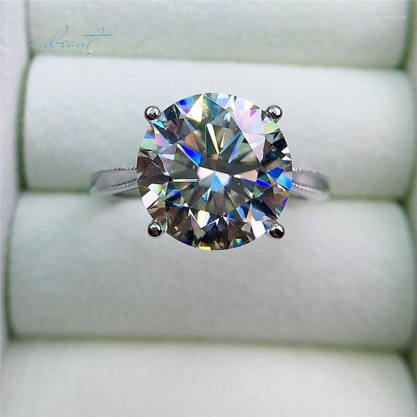 Cluster Ringe Inbeaut Classic 4 925 Silber Excellent Cut 5 Ct D Color Pass Diamond Test Moissanite Verlobungsring Damen Edler Schmuck